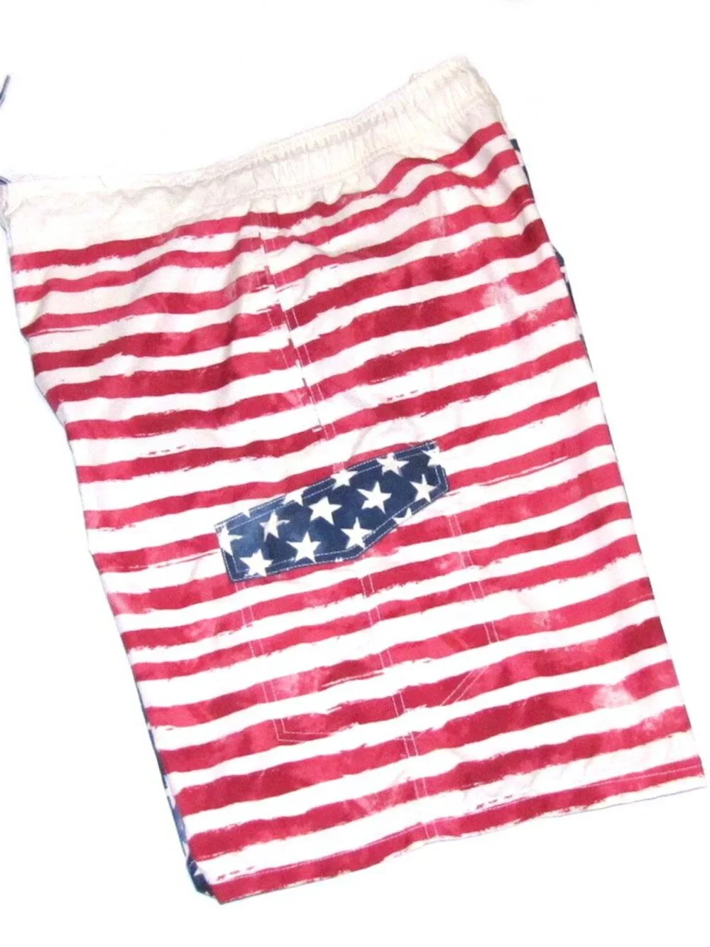 Harrahs USA Flag Men's Board Shorts 3XL White Stars Blue Red Stripes Swim Trunks